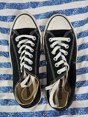 Converse Black and White Low-Top Canvas Sneakers
